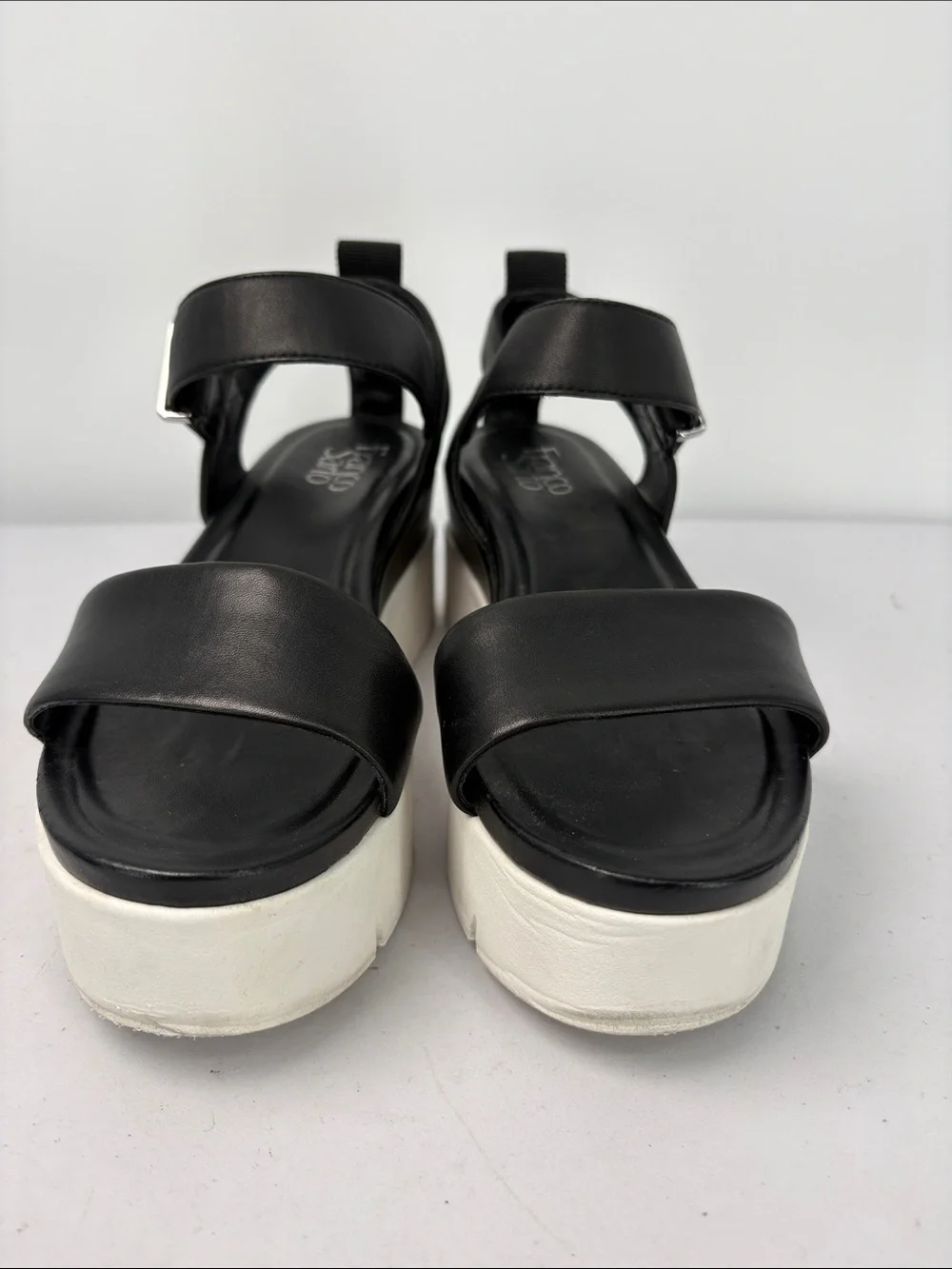☘️ Franco Sarto L-vanjie Black Platform Sandal with White Sole